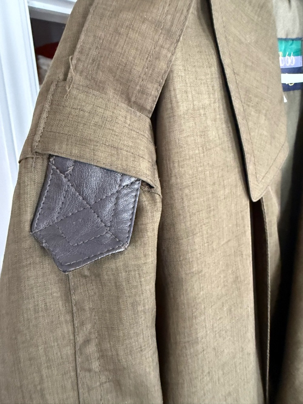 Vintage Olive Trench Coat - Picture 5 of 8